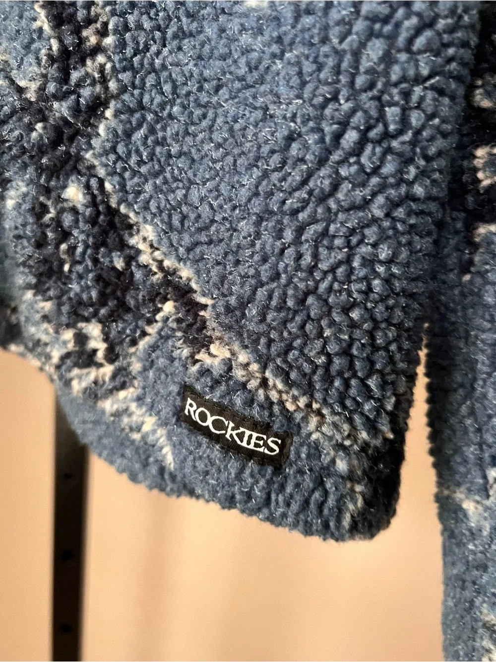Rockies Dark Blue Patterned Sherpa Jacket vintage - Picture 4 of 5
